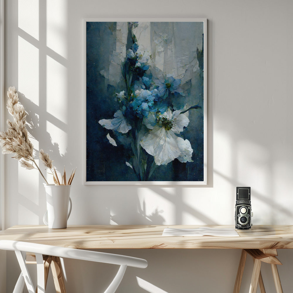 Blue Flower Bouquet Poster