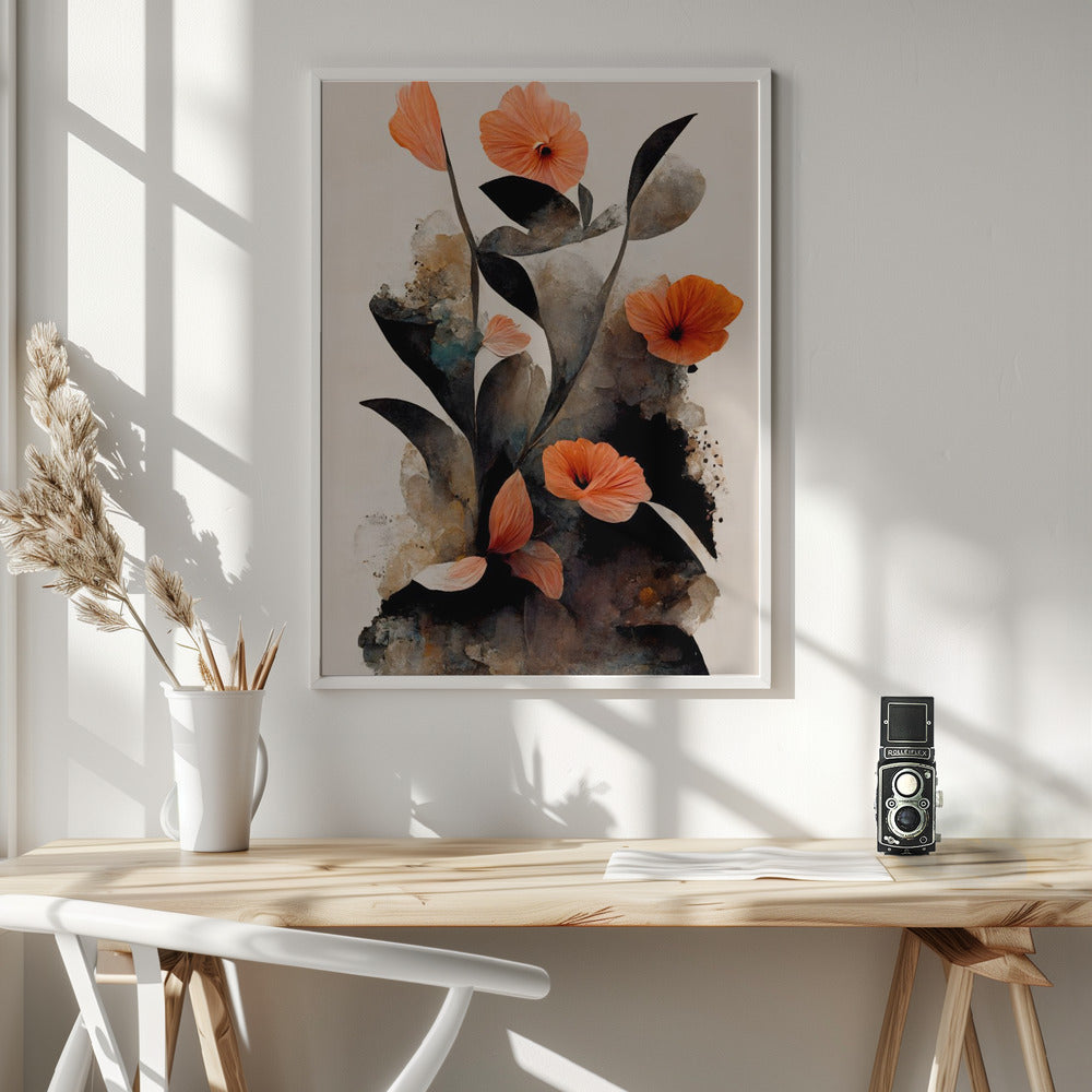 Coral Flowers Poster