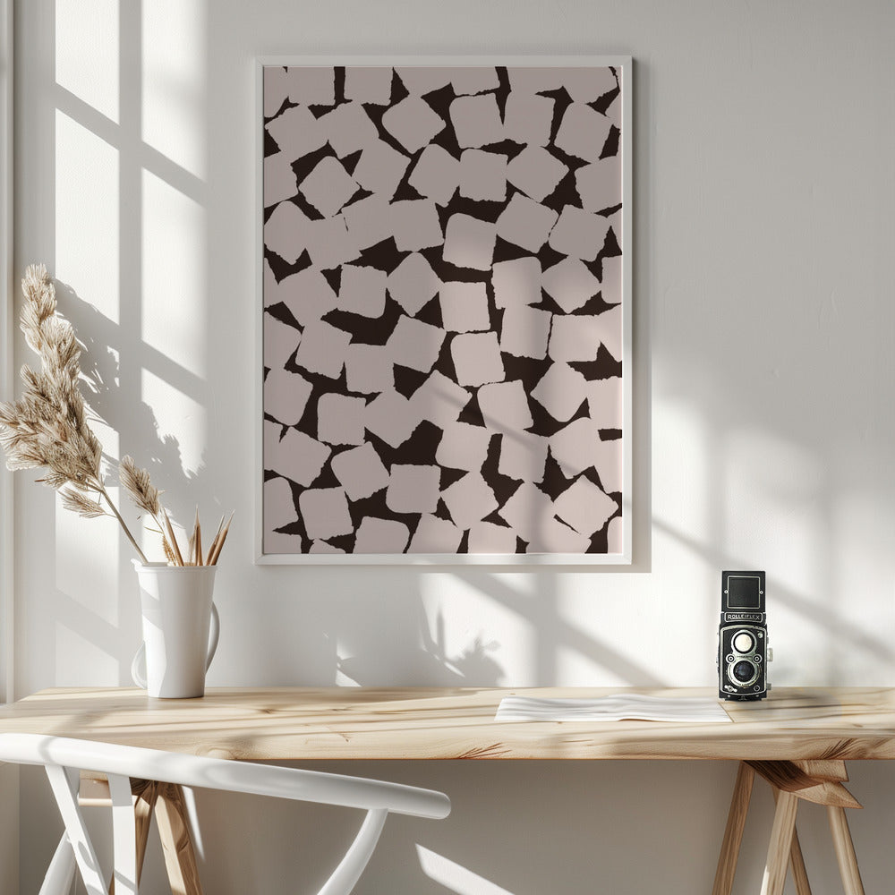 Beige Cubes Pattern Poster