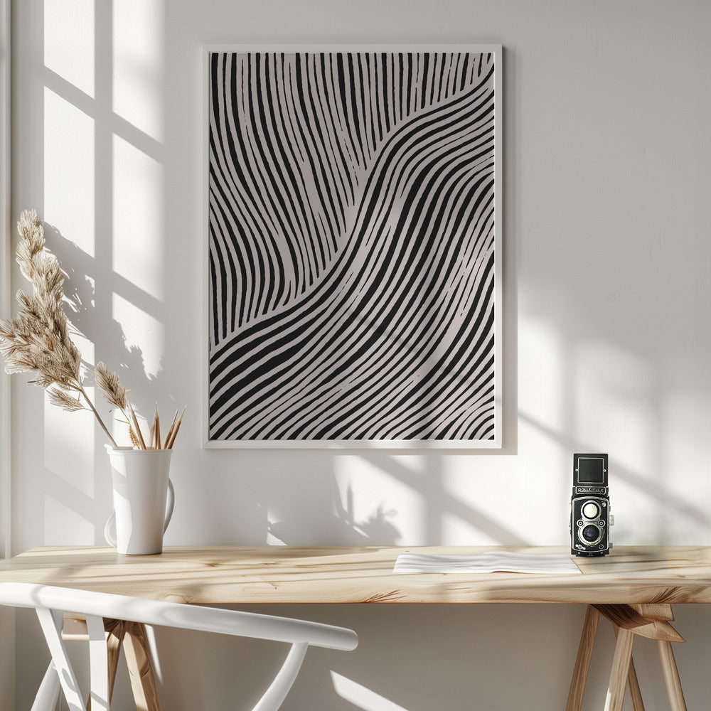 Beige Wave Pattern Poster