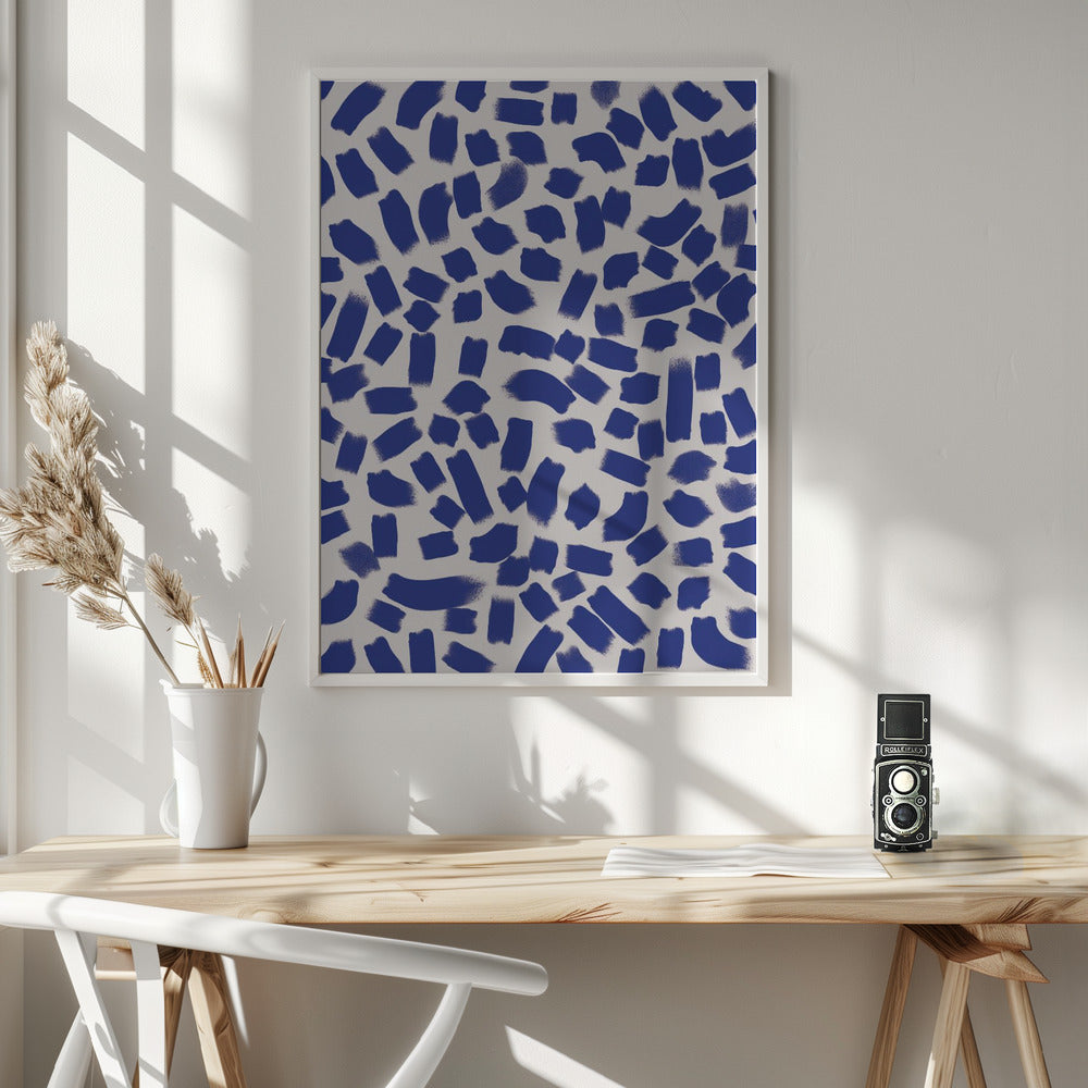 Blue Strokes Pattern Poster