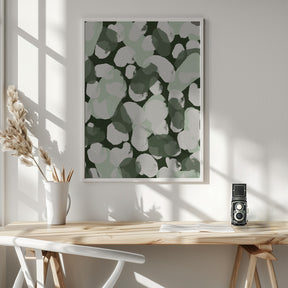 Green Round Strokes Pattern Poster