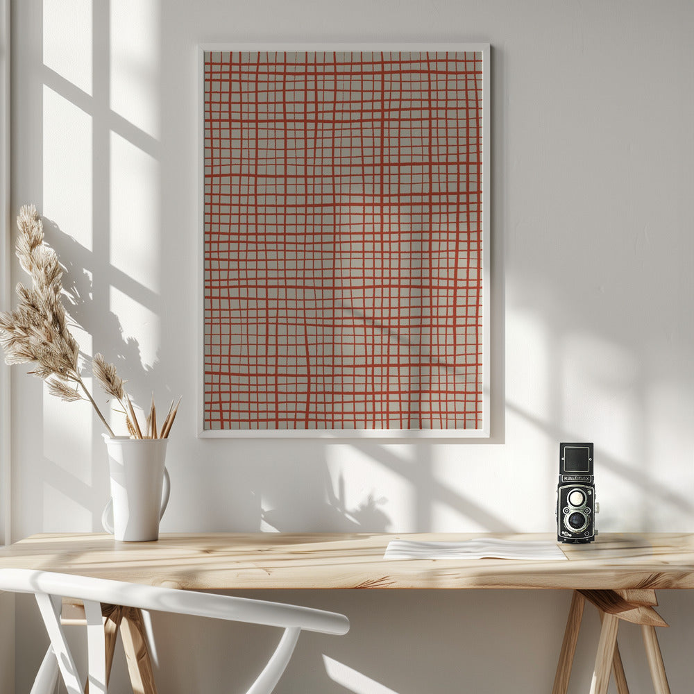 Hand Drawn Grid Pattern Poster