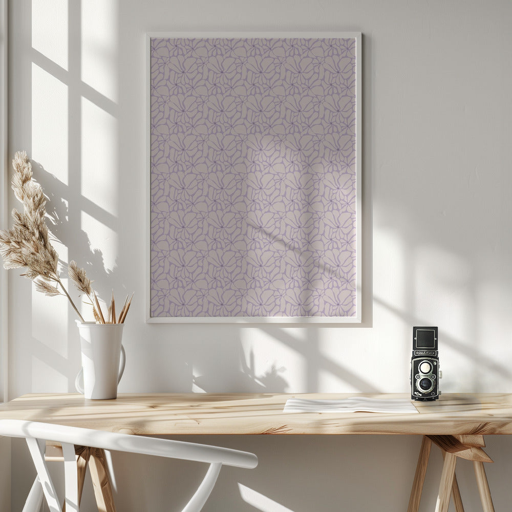 Cute Purple Flower Pattern Poster