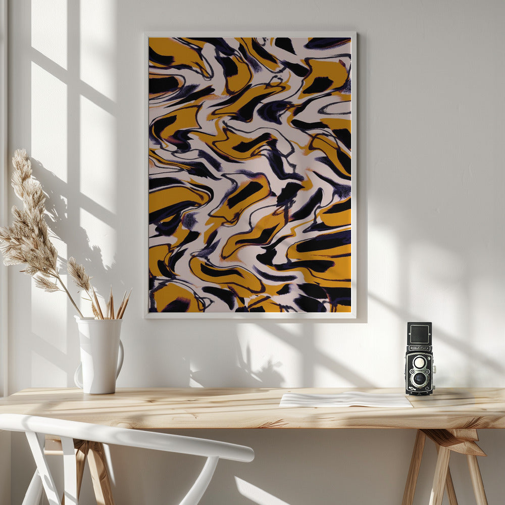 Liquid Yellow Pattern Poster