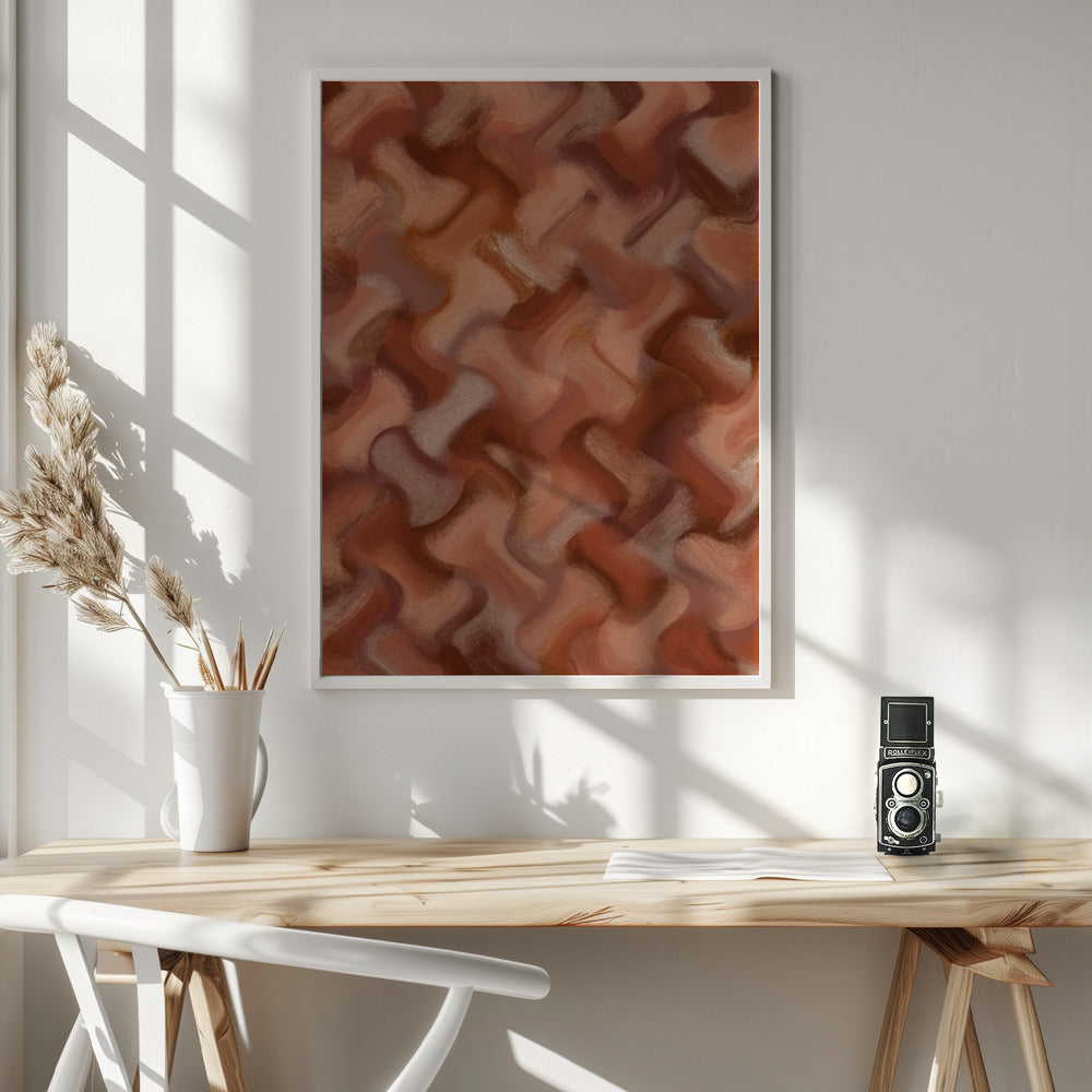 Wavey Brown Brush Strokes Poster