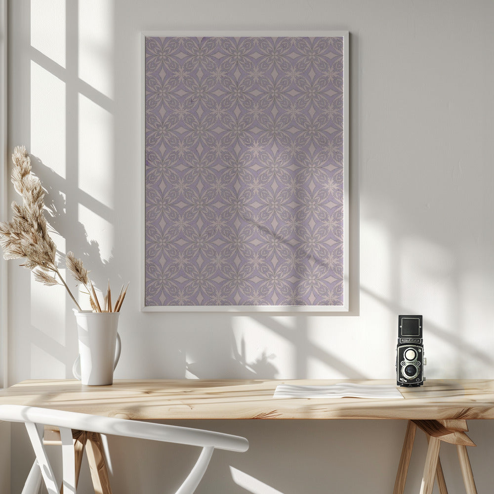 Geometric Purple Tile Pattern Poster