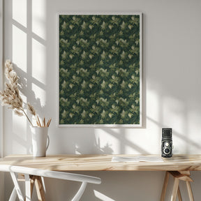 Green Leafs Pattern Poster