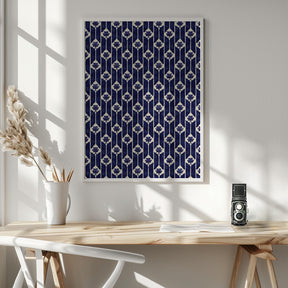 Stitches Blue Pattern Poster