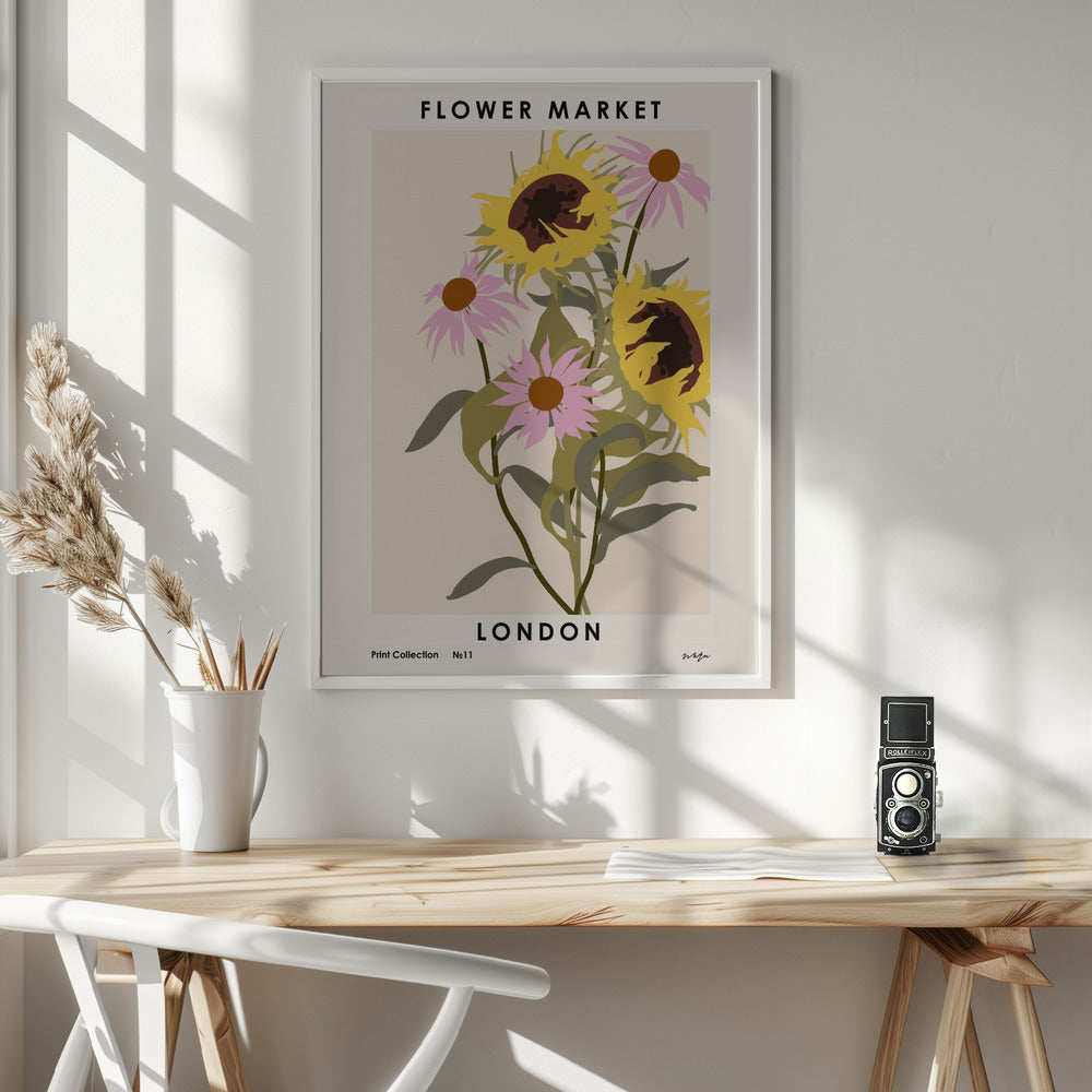 Flower Market. London Poster