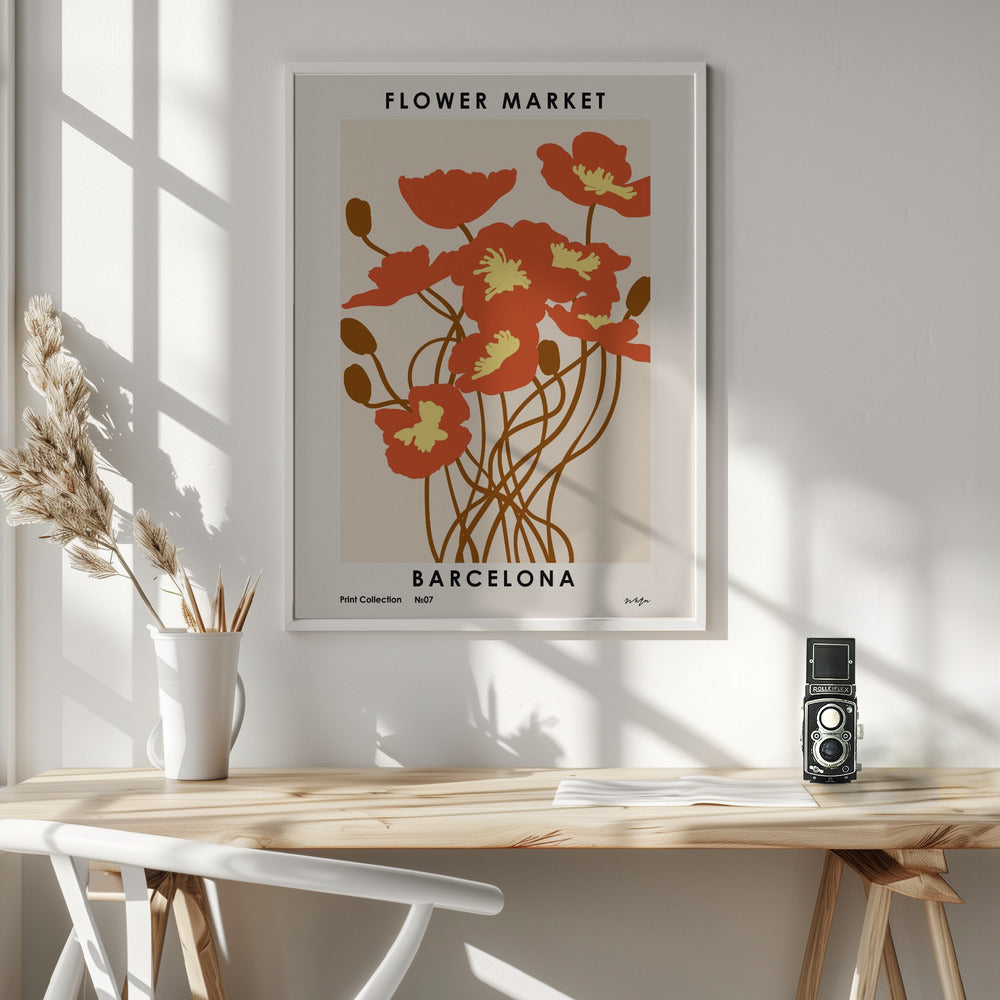 Flower Market. Barcelona Poster