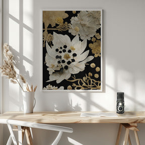 Beige Dry Flowers Poster