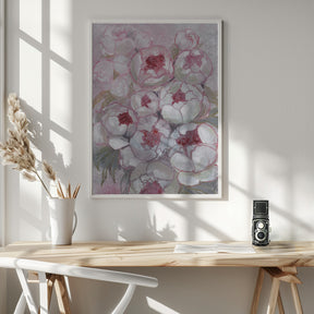 Nuria bouquet of peonies in pink Poster