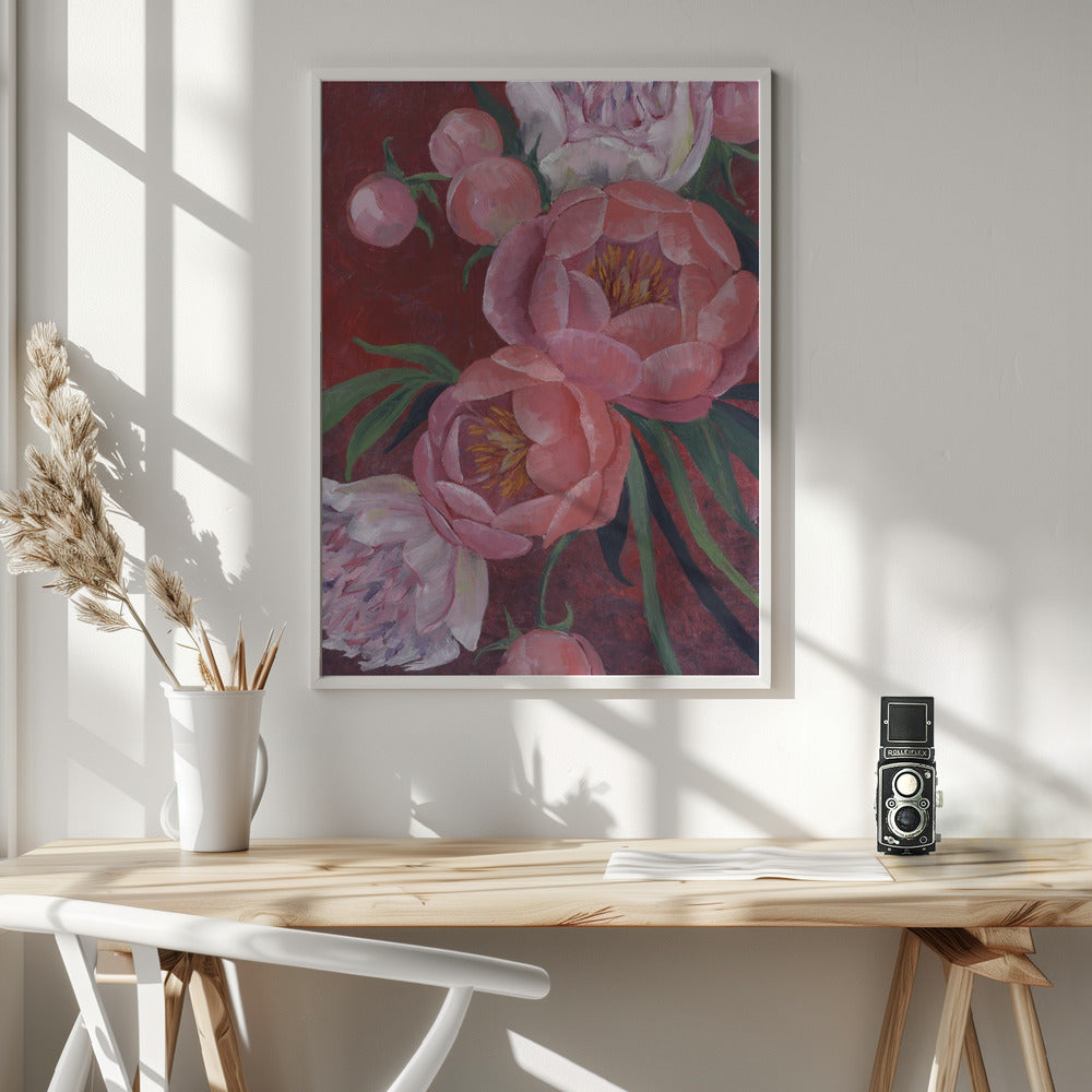 Nevaeh peonies Poster