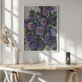 Aaliyah painterly English roses Poster