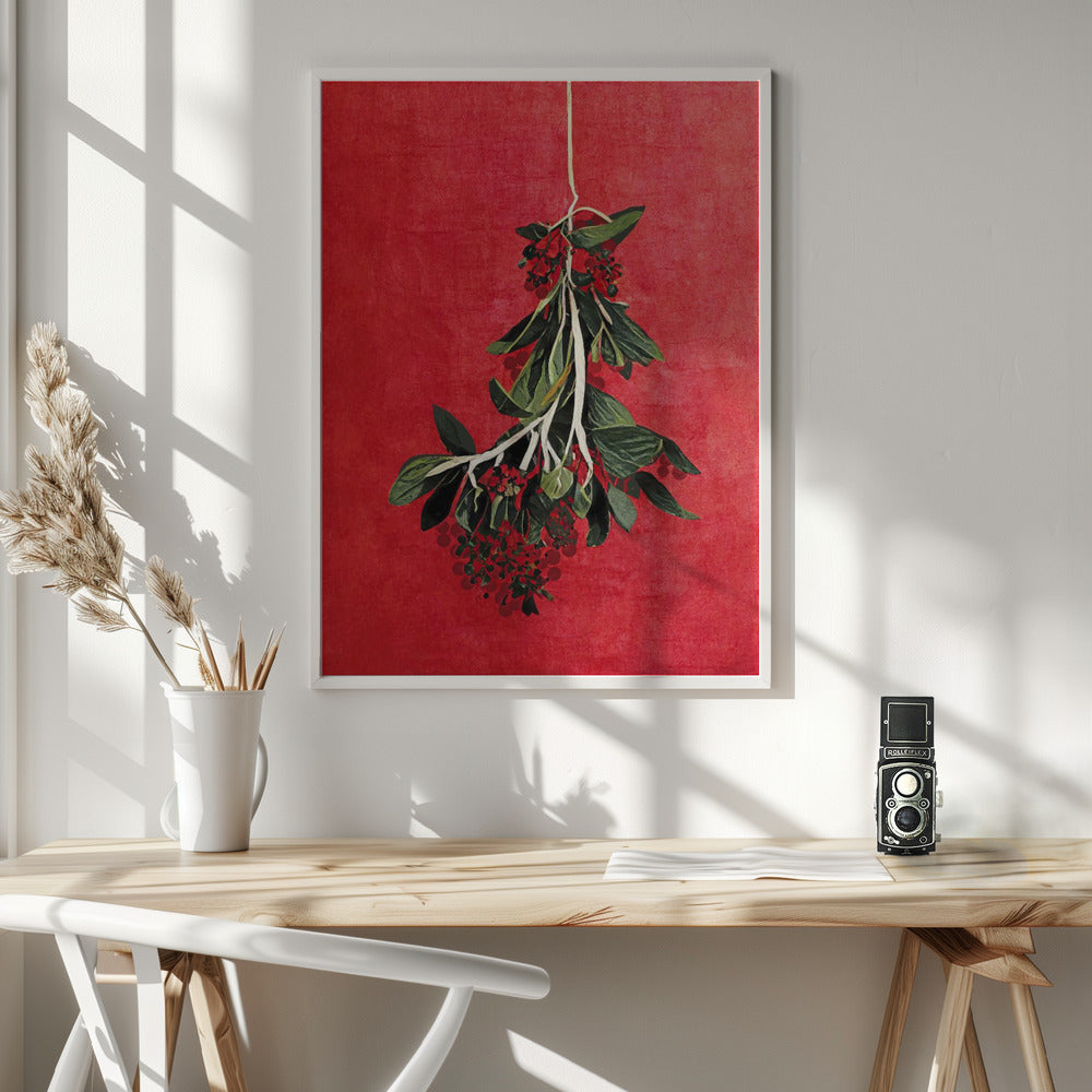 Painted Mistletoe Poster