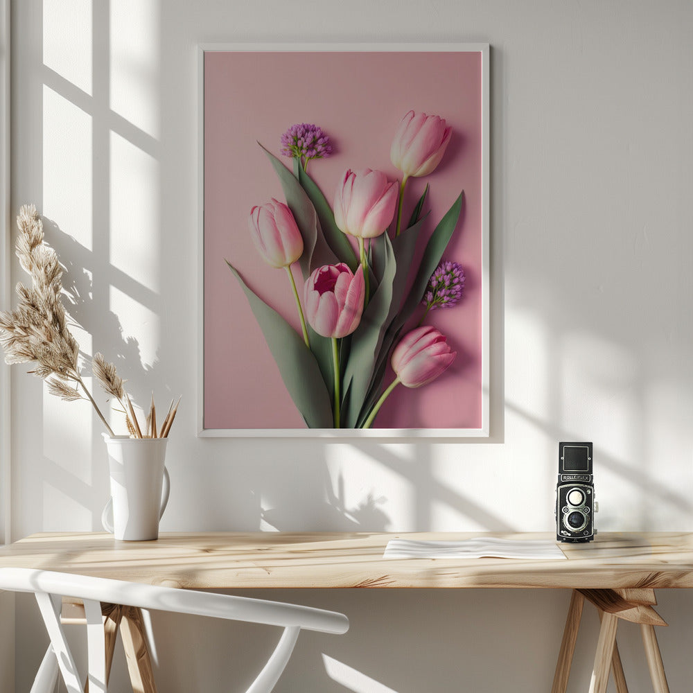 Pink Tulips Poster