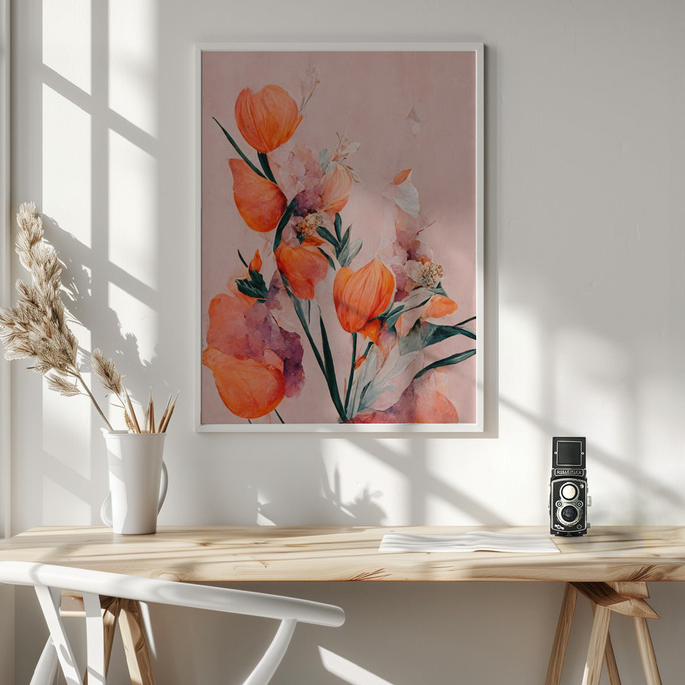 Orange Tulips Poster