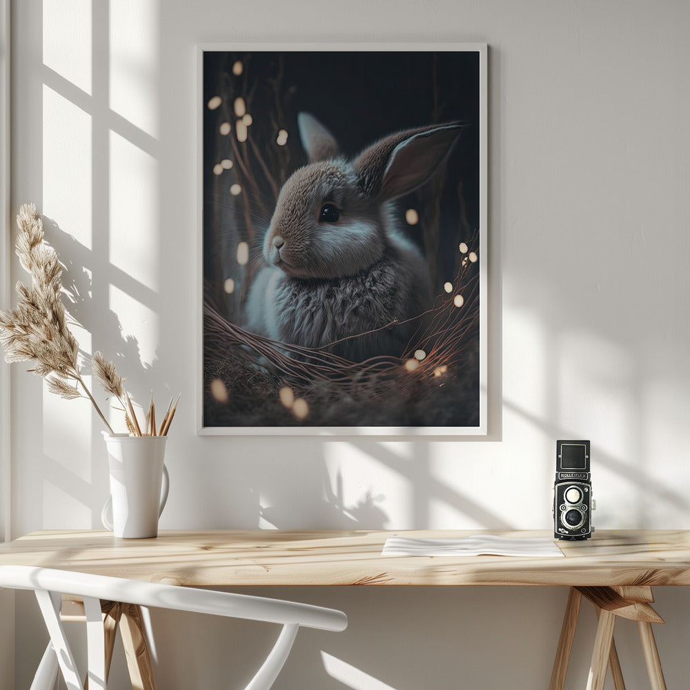 Bunny In The Nest Poster