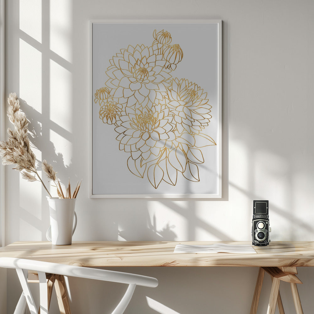 Pacey bouquet in gold Poster