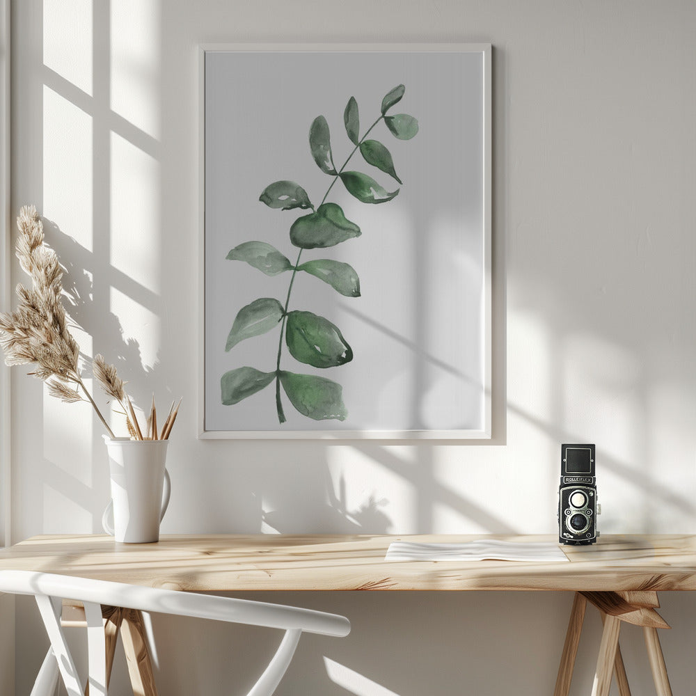 Watercolor greenery branch Poster