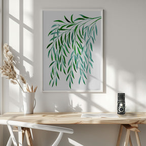 Cascading watercolor eucalyptus Poster