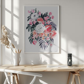 Harriet bouquet in raspberry pink Poster