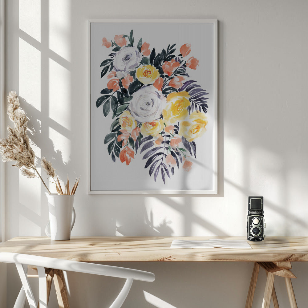 Harriet bouquet in coral Poster