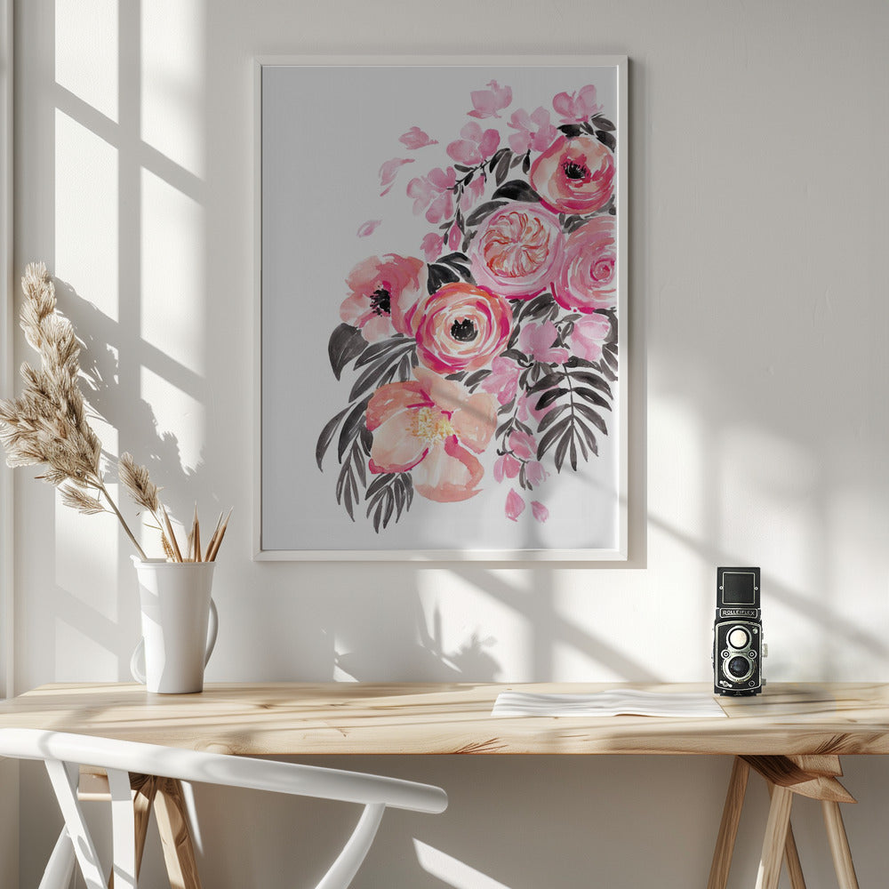 Danette bouquet in pink Poster