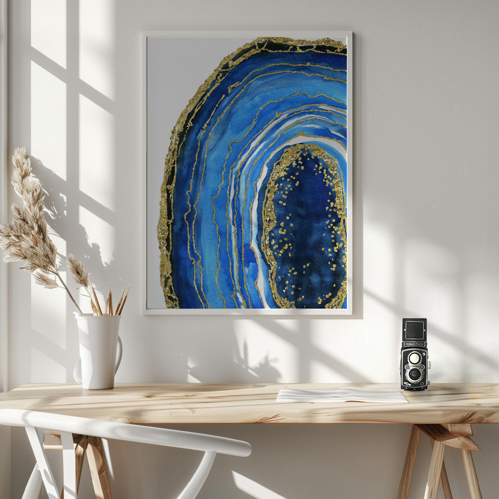 Cobalt blue geode Poster