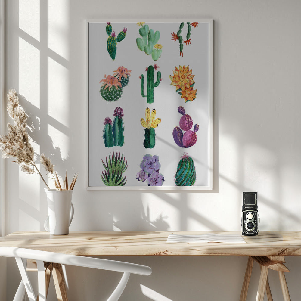 Collection of cacti Poster