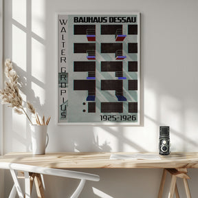 Bauhaus Dessau architecture in vintage magazine style IV Poster