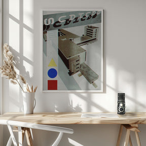 Bauhaus Dessau architecture in vintage magazine style III Poster