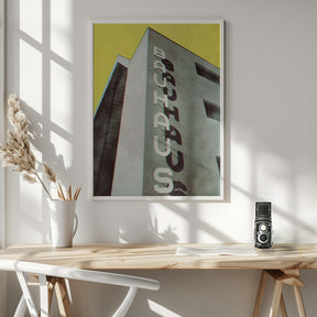 Bauhaus Dessau architecture in vintage magazine style Poster