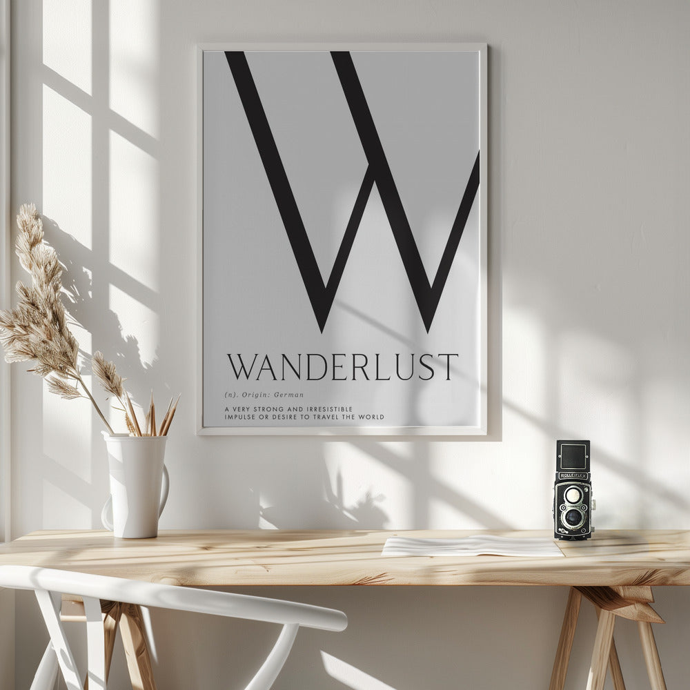 Wanderlust definition typography art Poster