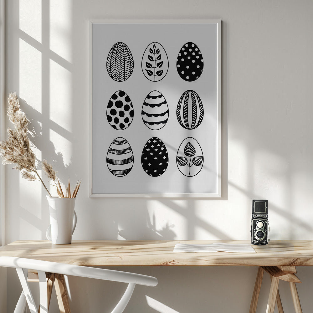 Scandi Easter eggs Poster