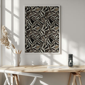 Brown Leafs Pattern Poster