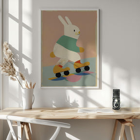 Skating Bunny Poster