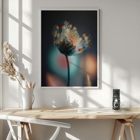 Colorful Glowing Flower Poster