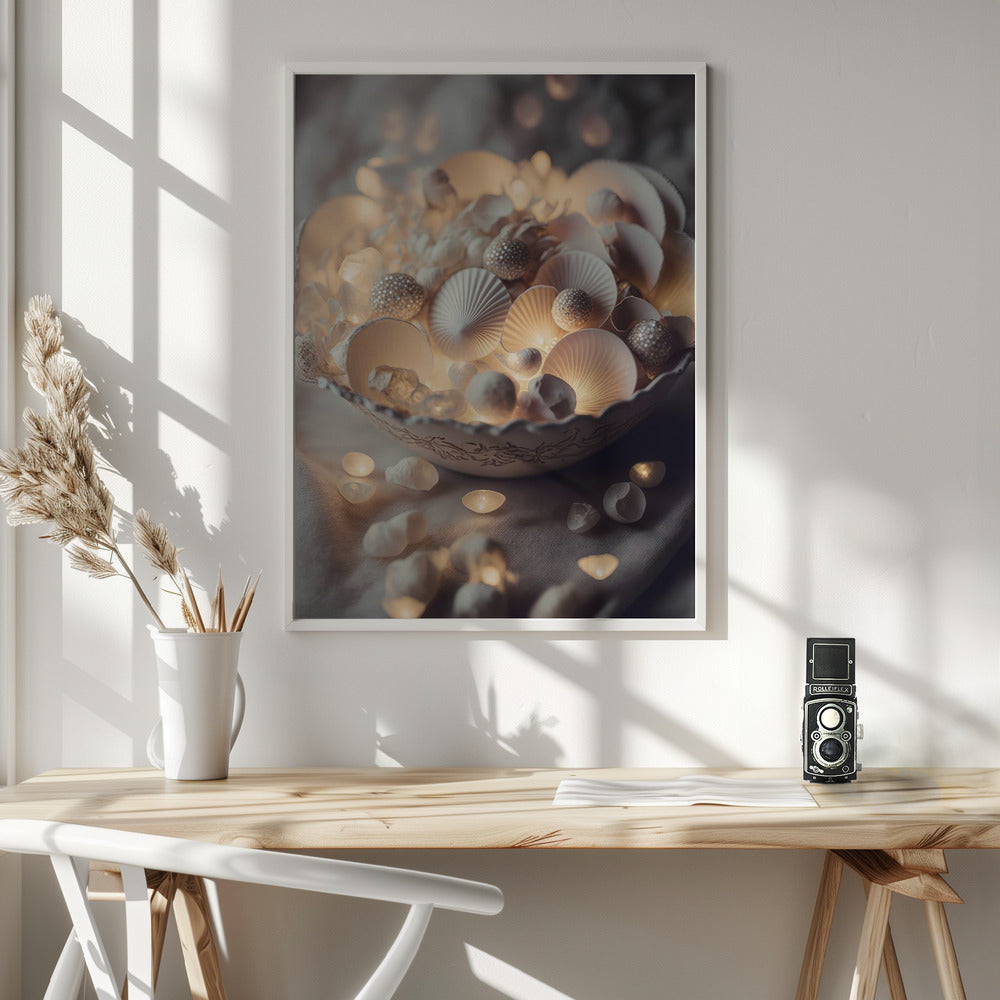 Glowing Sea Shells Poster