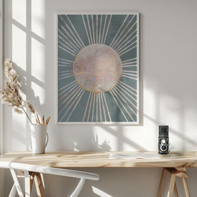 Deep Green Sun Rays Poster