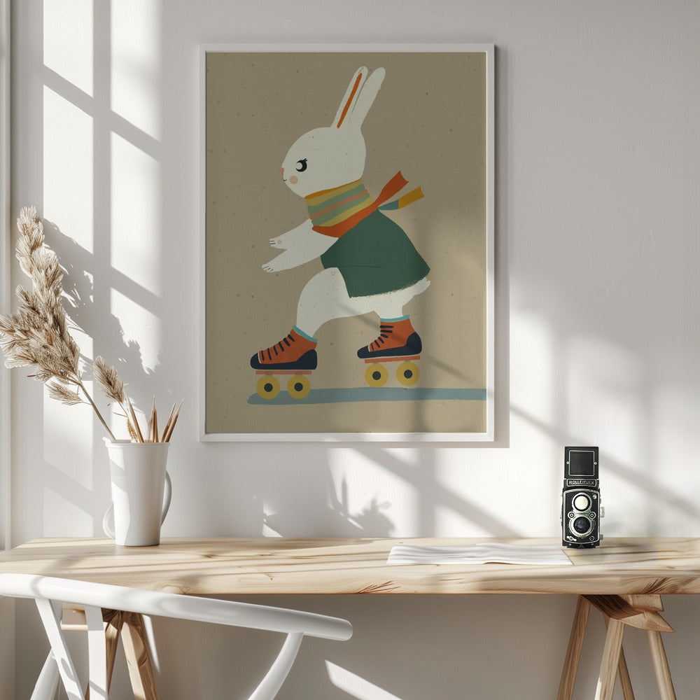 Inline Skating Bunny Poster