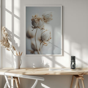 Beige Felt Flowers Poster