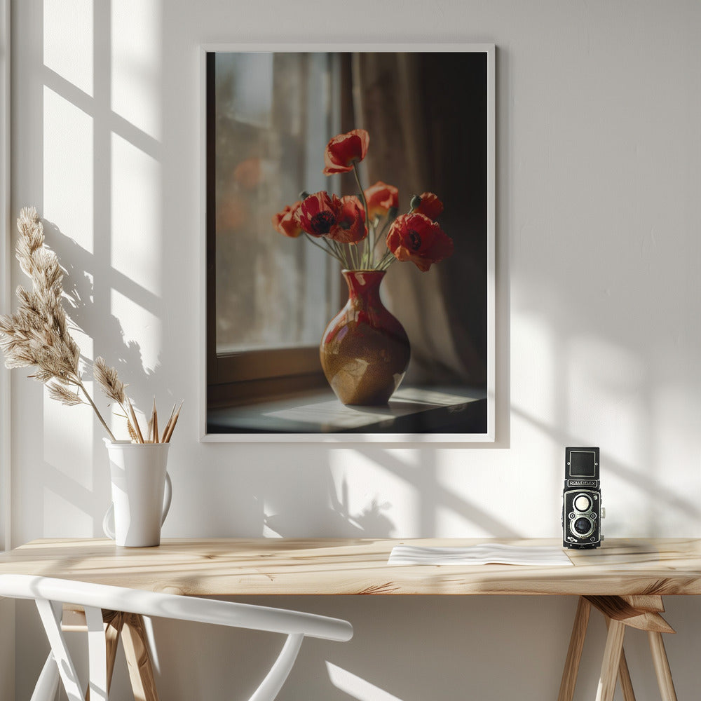 Poppy In Vase Poster