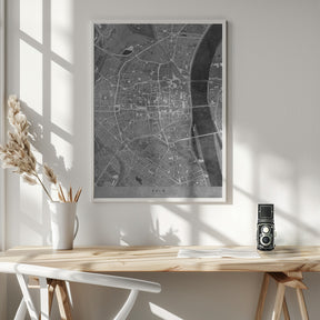 Gray vintage map of Köln downtown Germany Poster