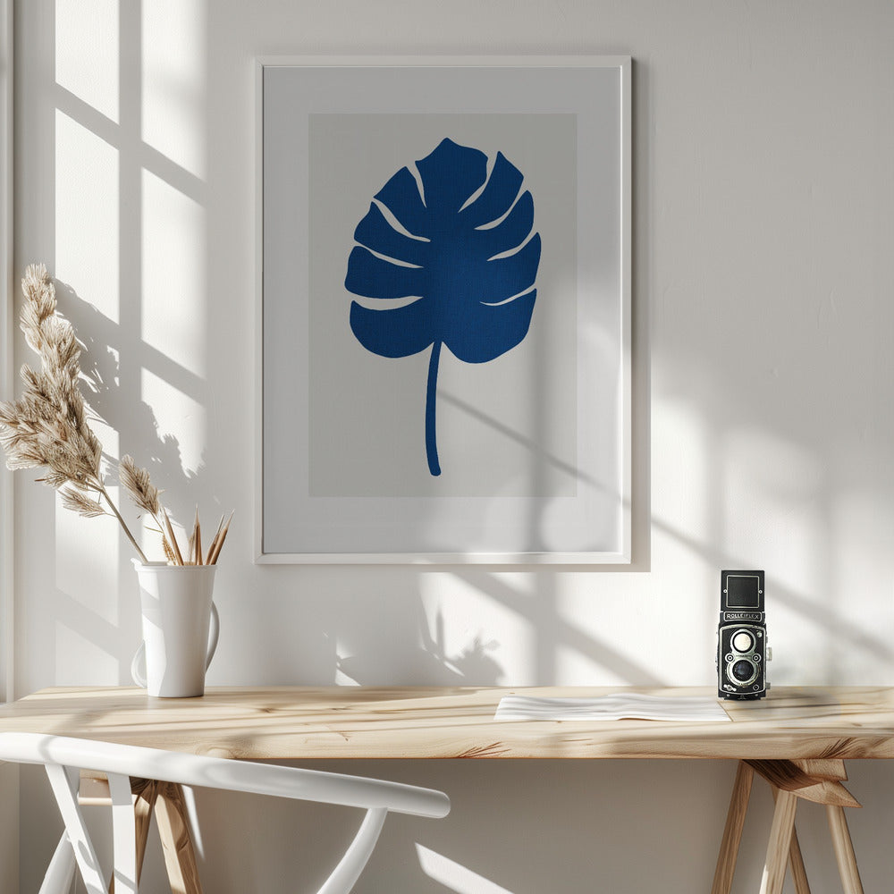 Leaf Blue Poster