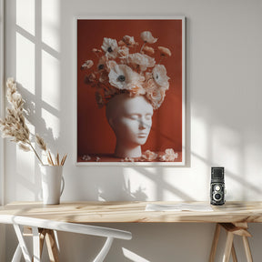 White Head Vase Poster