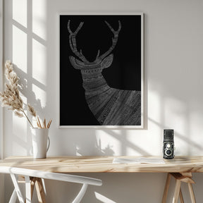 Stag Black Poster