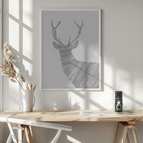 Stag Grey Poster