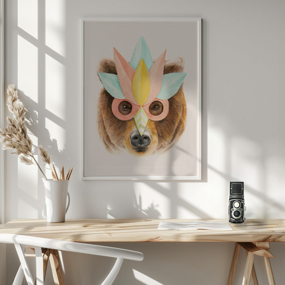 Bear Paper Mask Poster